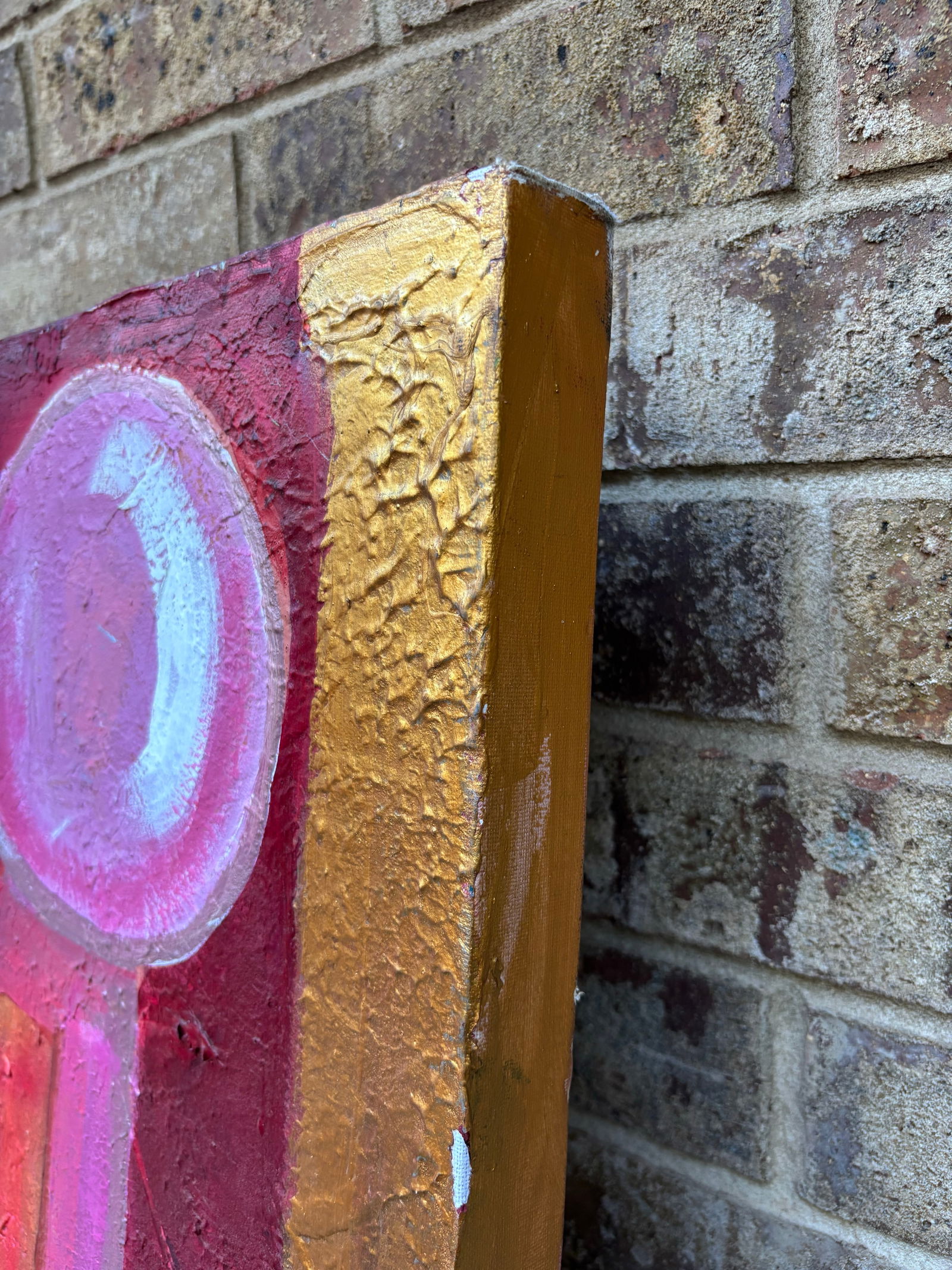 Large Scale Textured Vibrant Mid-Century Inspired Glassware Painting on Canvas - 3