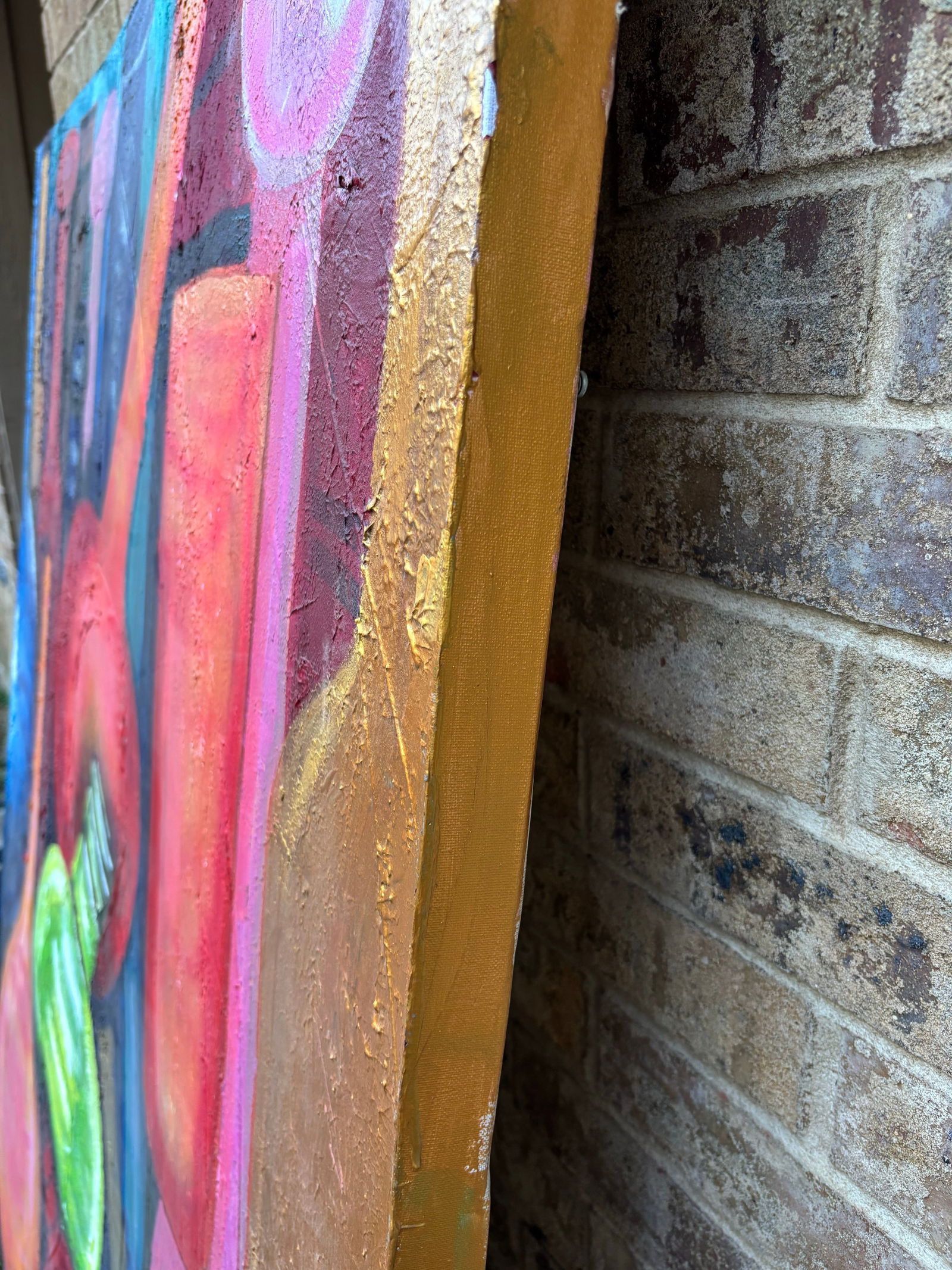 Large Scale Textured Vibrant Mid-Century Inspired Glassware Painting on Canvas - 4