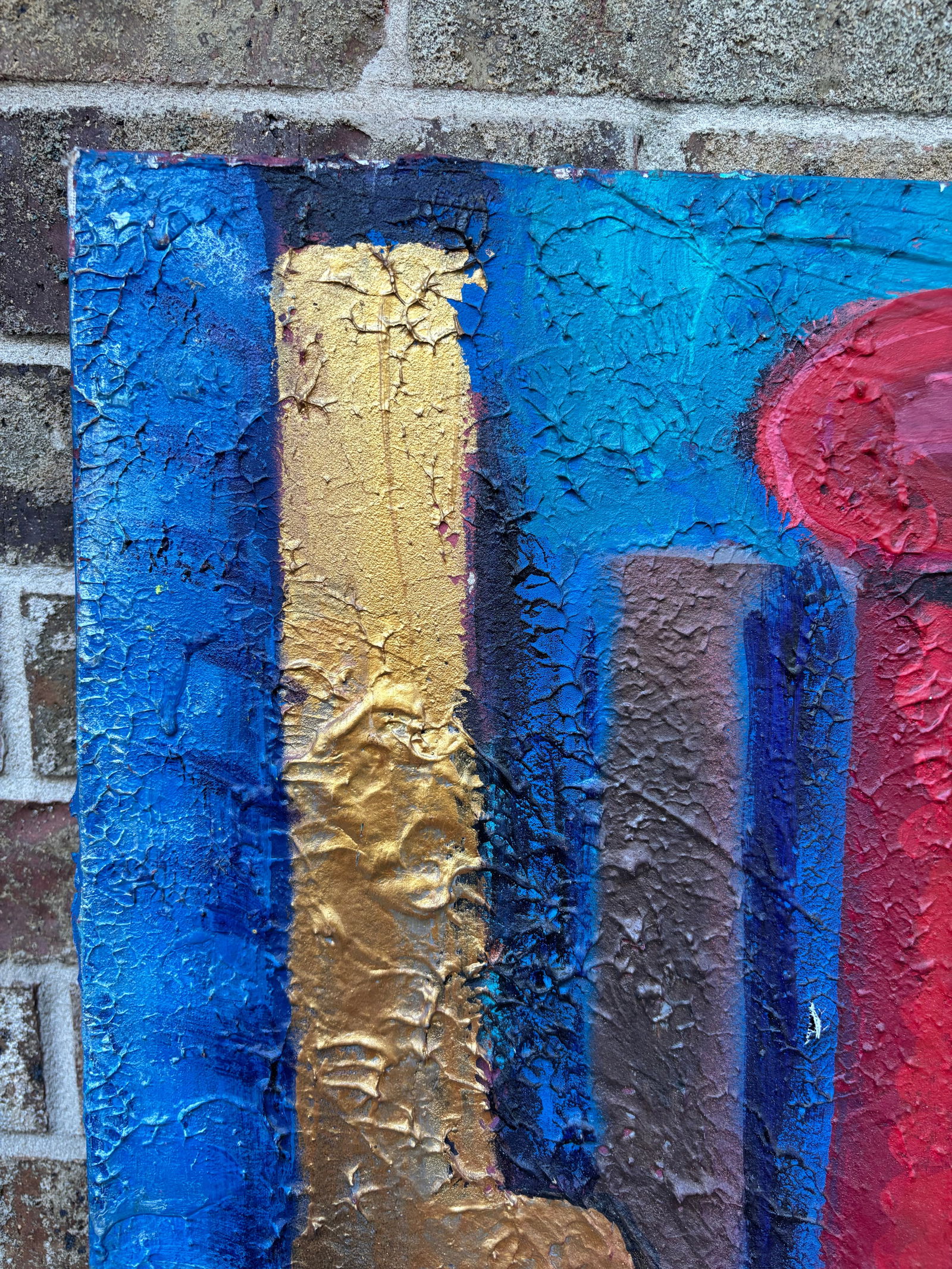 Large Scale Textured Vibrant Mid-Century Inspired Glassware Painting on Canvas - 7