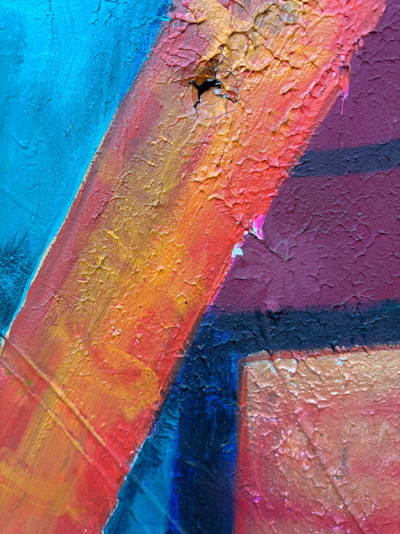 Large Scale Textured Vibrant Mid-Century Inspired Glassware Painting on Canvas - 8