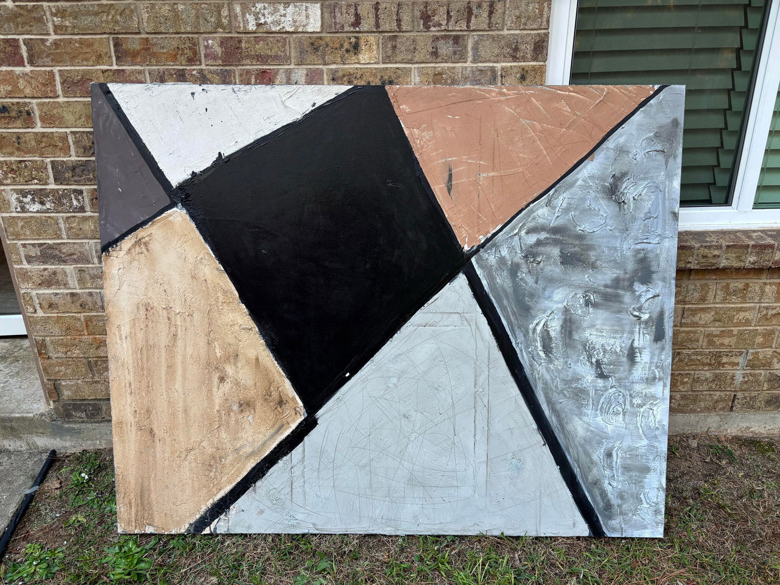 Large Scale Minimalist Neutral Textured Painting - 2