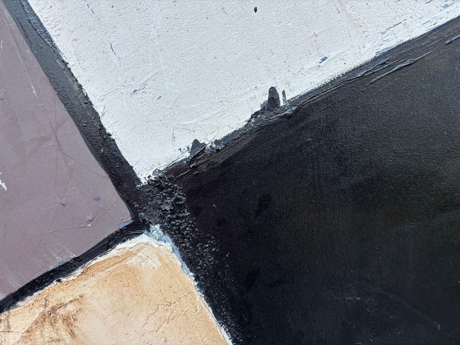 Large Scale Minimalist Neutral Textured Painting - 4