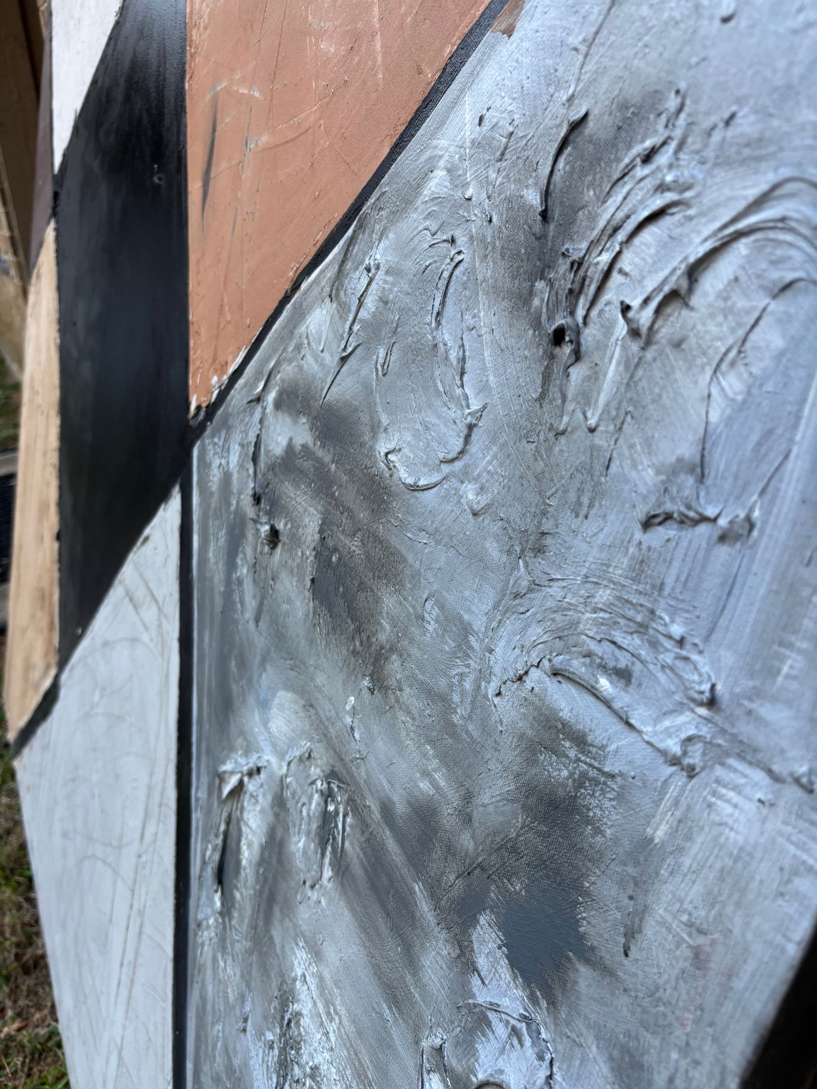 Large Scale Minimalist Neutral Textured Painting - 8