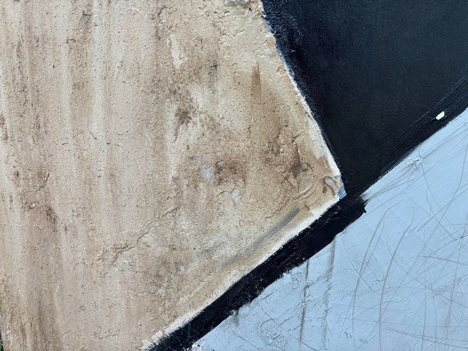 Large Scale Minimalist Neutral Textured Painting - 9