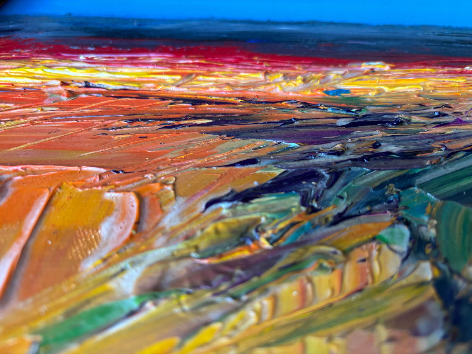 Field of Rest Vibrant Textured Abstract Landscape Oil Painting on Canvas by Robert Lackney - 4