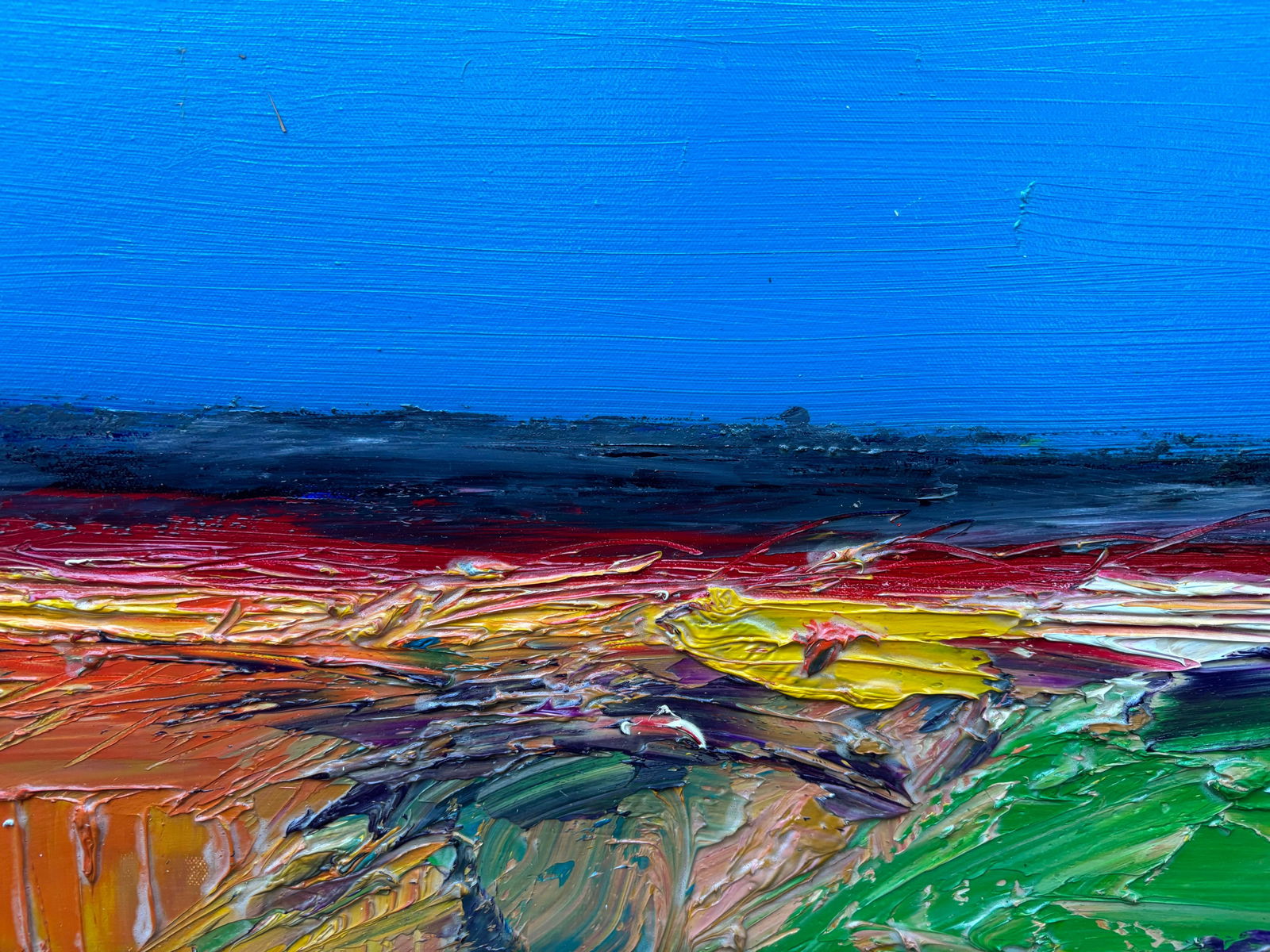 Field of Rest Vibrant Textured Abstract Landscape Oil Painting on Canvas by Robert Lackney - 8