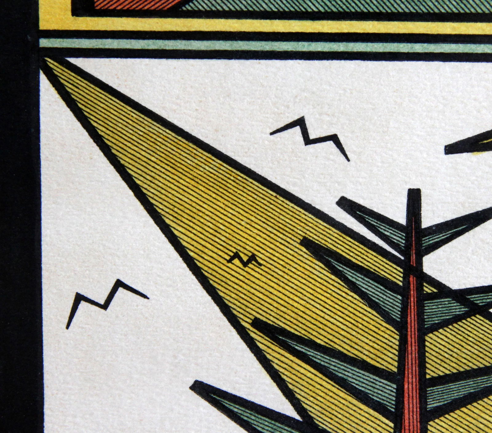 Vintage C.1975 Cubist Abstract Landscape Painting by Yvonne Vaya - 5