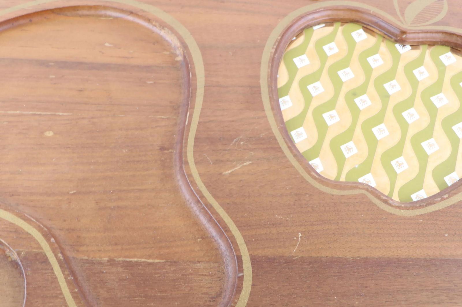 Vintage 1970s Mid-Century Modern Wood Fruit Cheese Charcuterie Board Serving Tray - 3