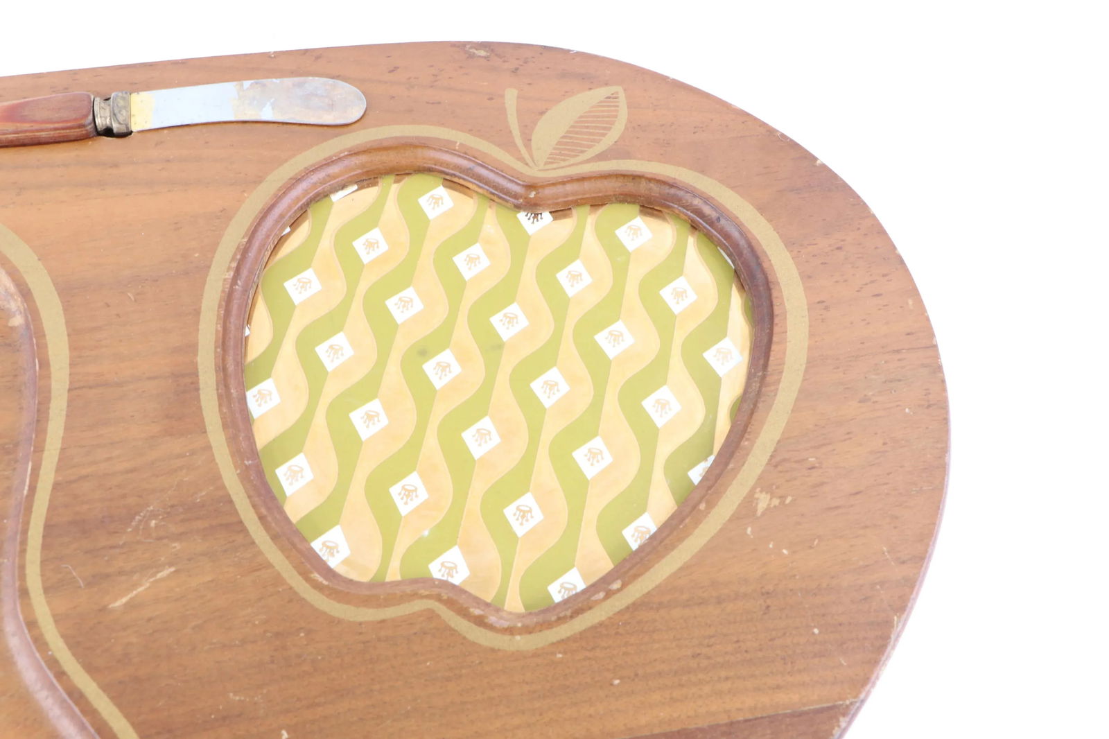Vintage 1970s Mid-Century Modern Wood Fruit Cheese Charcuterie Board Serving Tray - 5