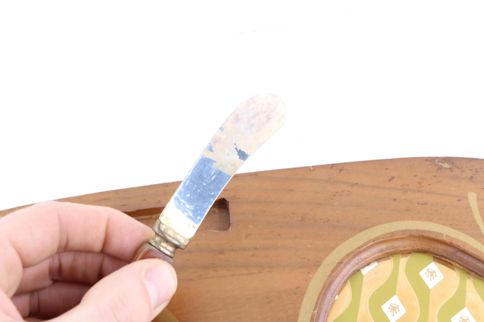 Vintage 1970s Mid-Century Modern Wood Fruit Cheese Charcuterie Board Serving Tray - 8