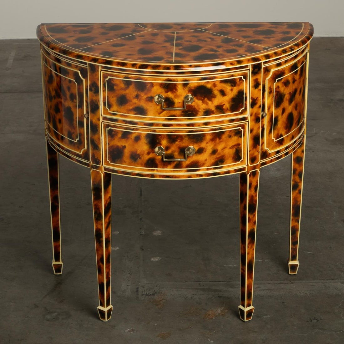 1980s Maitland Smith FAUX-Tortoise-Shell Console Table "˜Trompe L'oeil' Masterpiece - 17