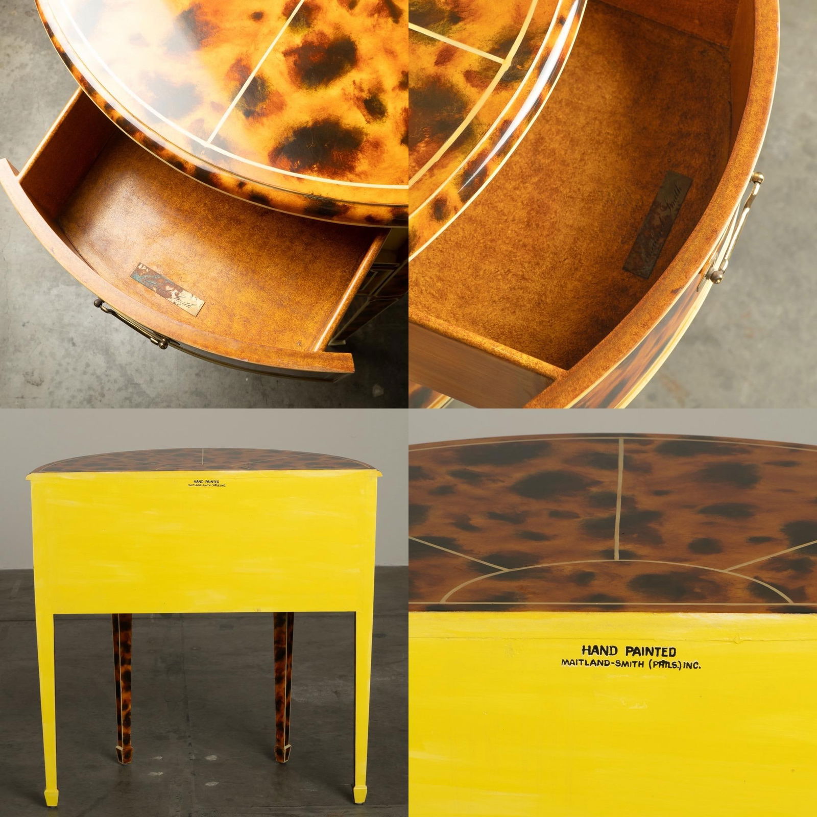1980s Maitland Smith FAUX-Tortoise-Shell Console Table "˜Trompe L'oeil' Masterpiece - 18