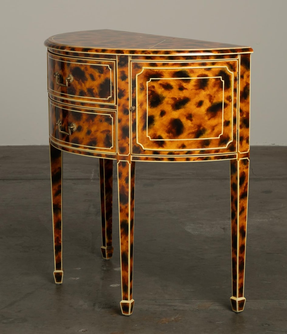1980s Maitland Smith FAUX-Tortoise-Shell Console Table "˜Trompe L'oeil' Masterpiece - 8