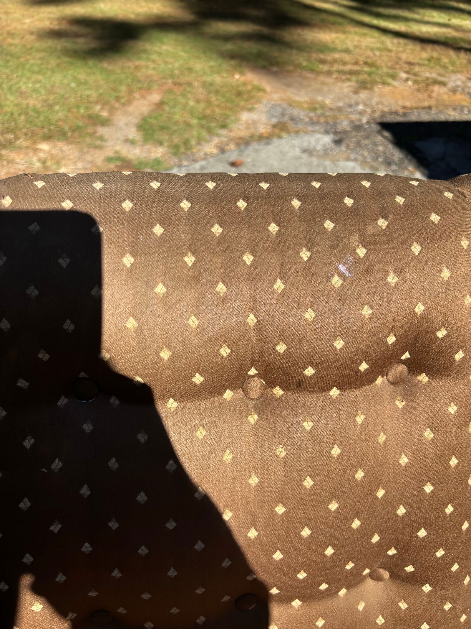 1960s Midcentury Modern Wingback Tufted Upholstered Chair With Two Pillows - 4