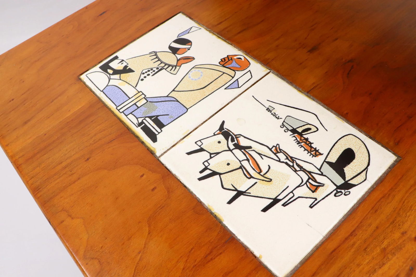 Vintage Lane Furniture Mid-Century Modern Tile Side Table - 5