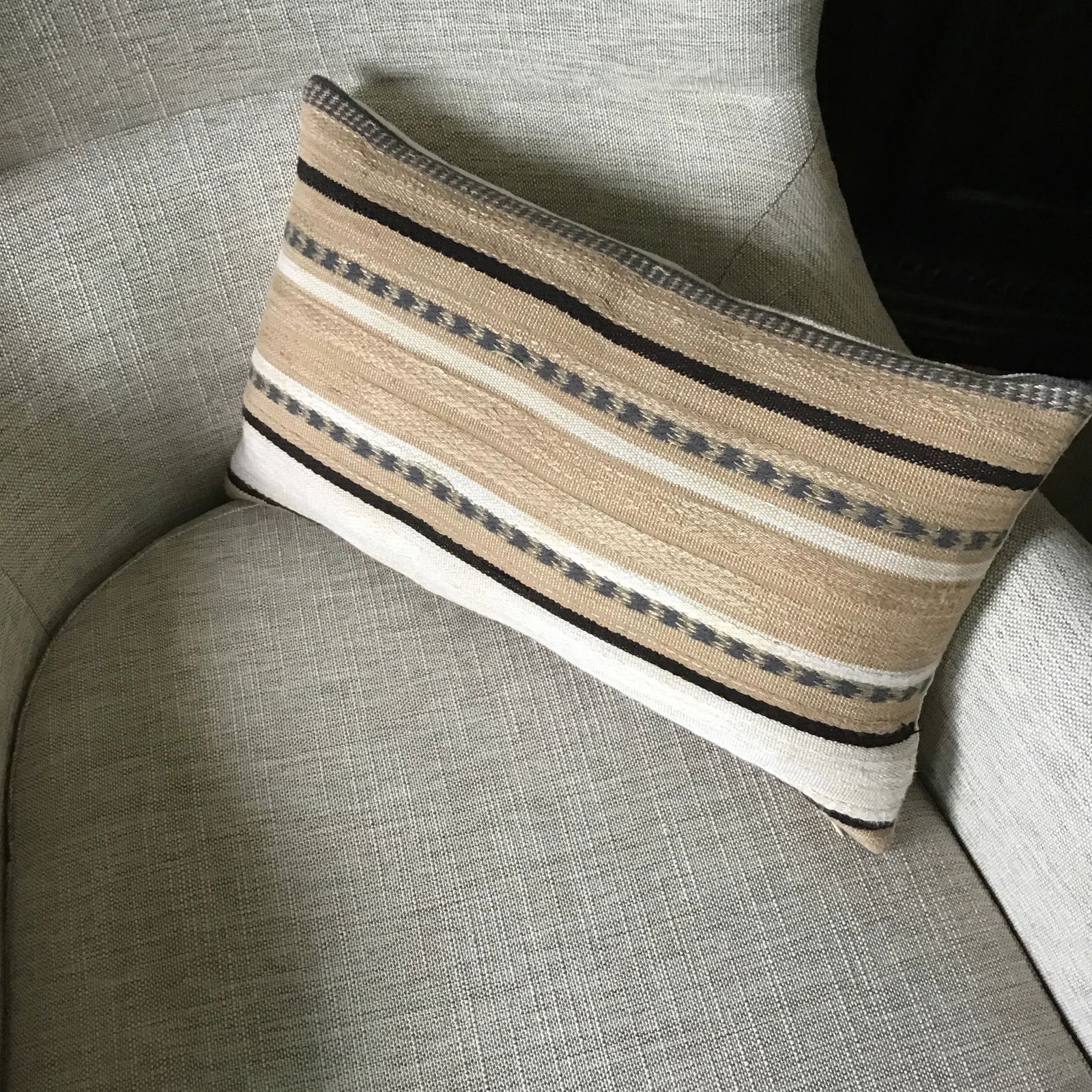 Kravet Lumbar Pillows Serape Blanket Fabric Kravet Couture Fabric Serape Blanket Style Lumbar Pillow - 4
