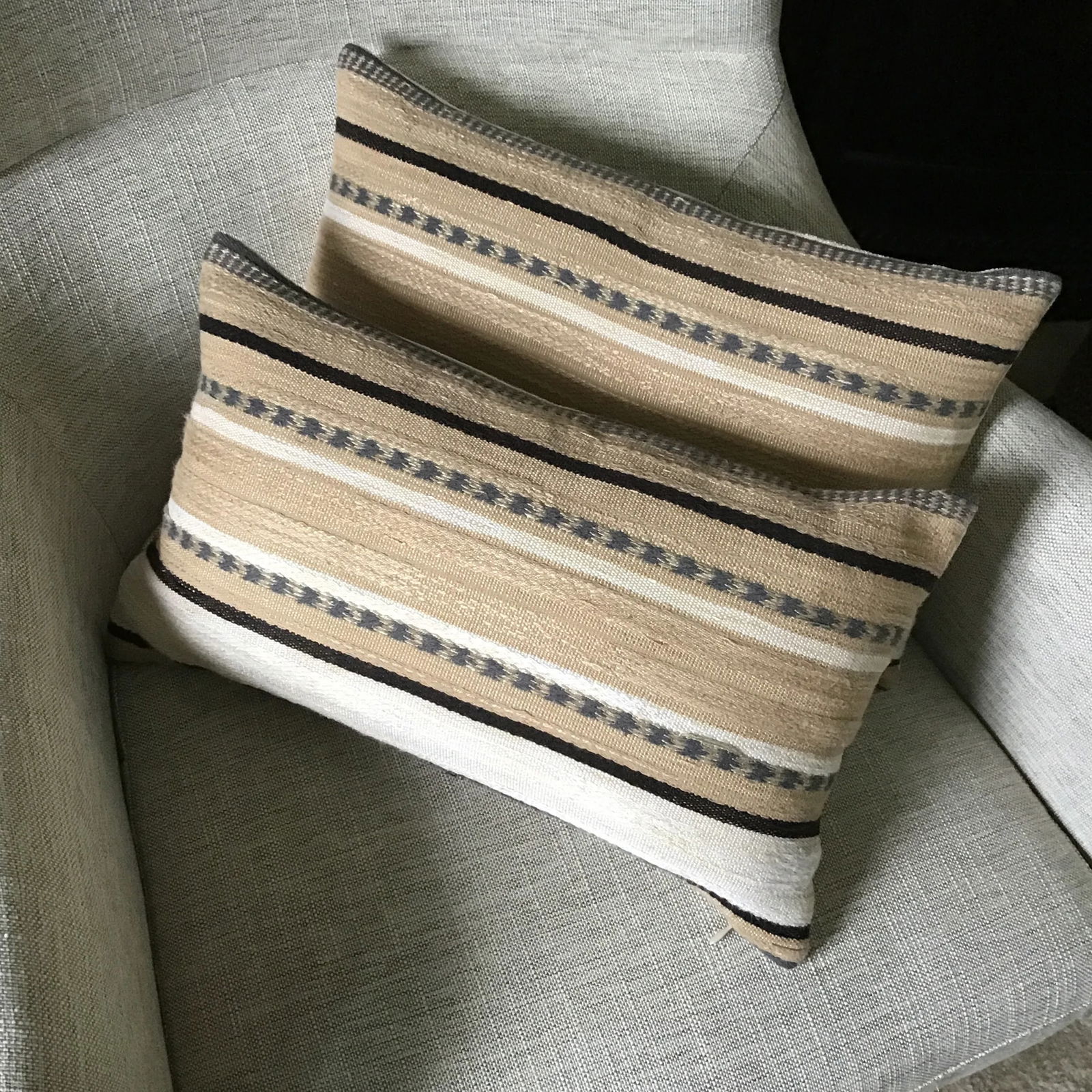 Kravet Lumbar Pillows Serape Blanket Fabric Kravet Couture Fabric Serape Blanket Style Lumbar Pillow - 5
