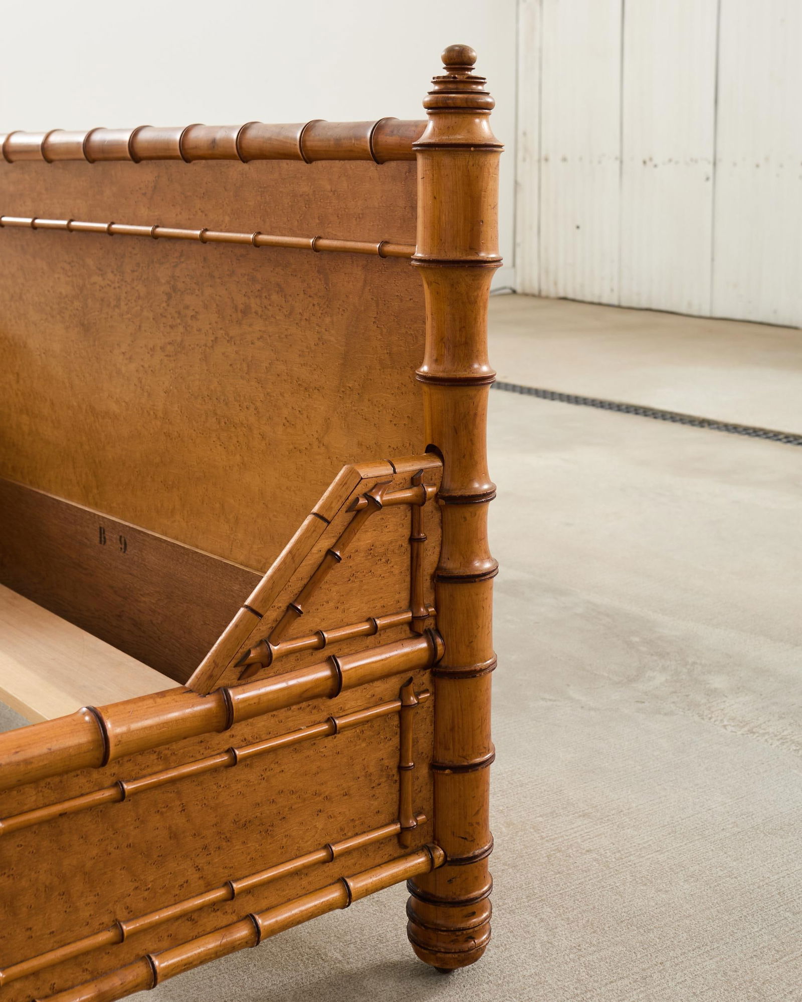 19th Century English Aesthetic Movement Faux Bamboo Maple Bed - 10