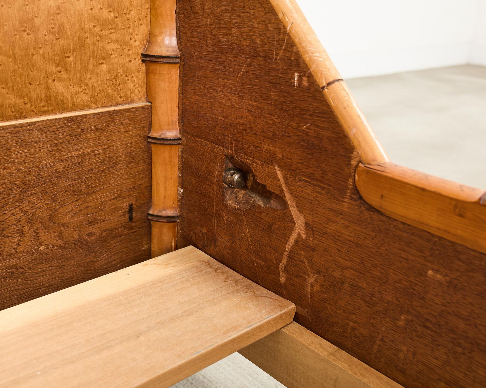 19th Century English Aesthetic Movement Faux Bamboo Maple Bed - 14