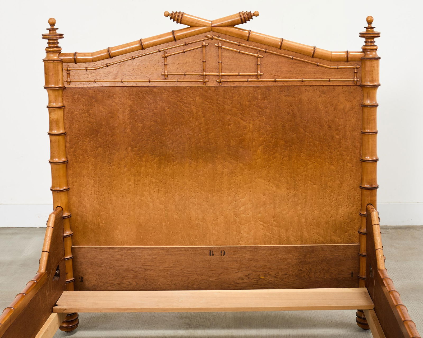 19th Century English Aesthetic Movement Faux Bamboo Maple Bed - 5