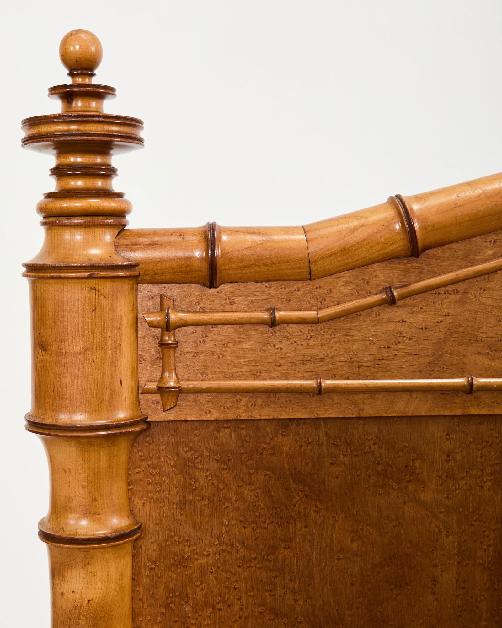 19th Century English Aesthetic Movement Faux Bamboo Maple Bed - 6