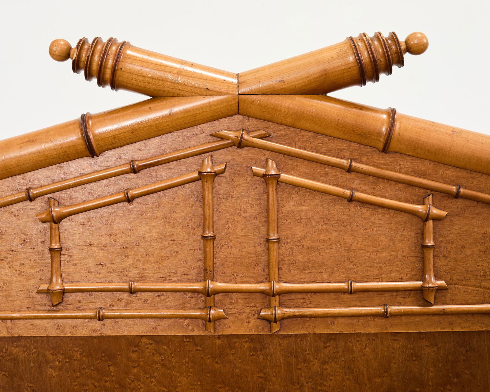 19th Century English Aesthetic Movement Faux Bamboo Maple Bed - 7