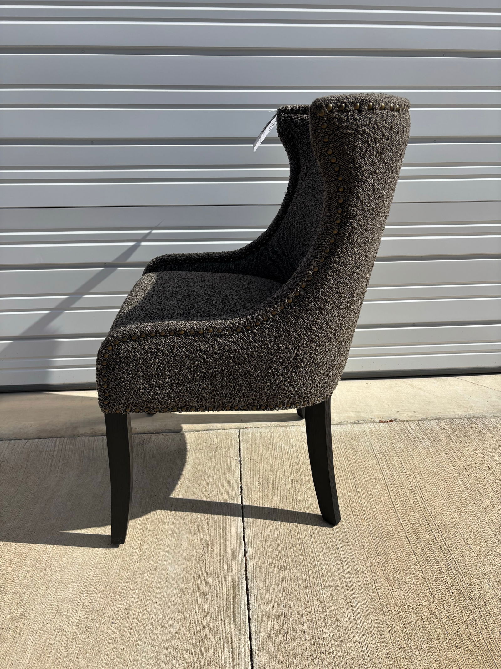 Set of Six Bellevue Modern Charcoal Gray Chairs, Alder & Tweed - 5