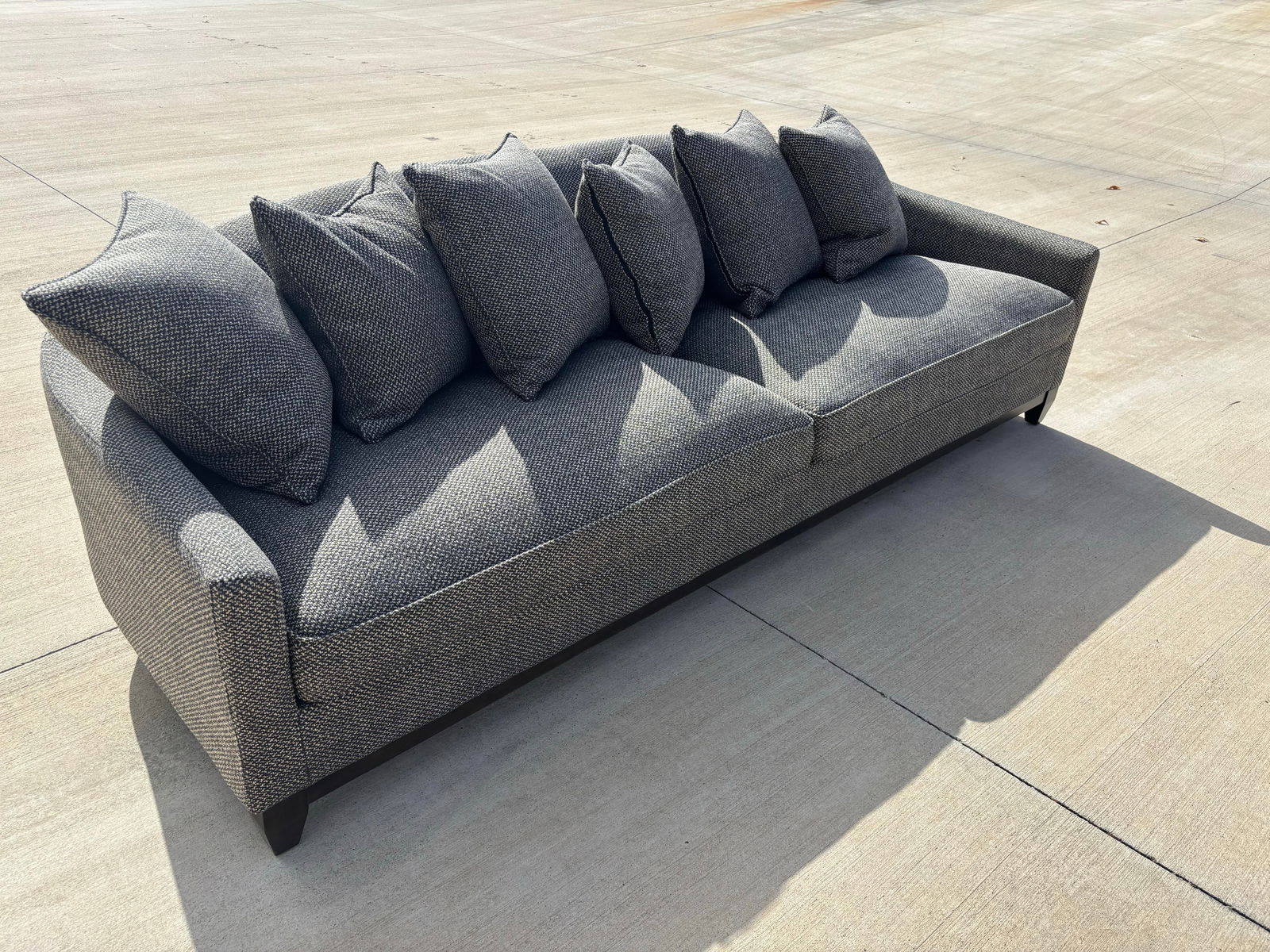 Charlotte Flannel Modern Dark Gray Sofa Attributed to Paul Michael Company - 2