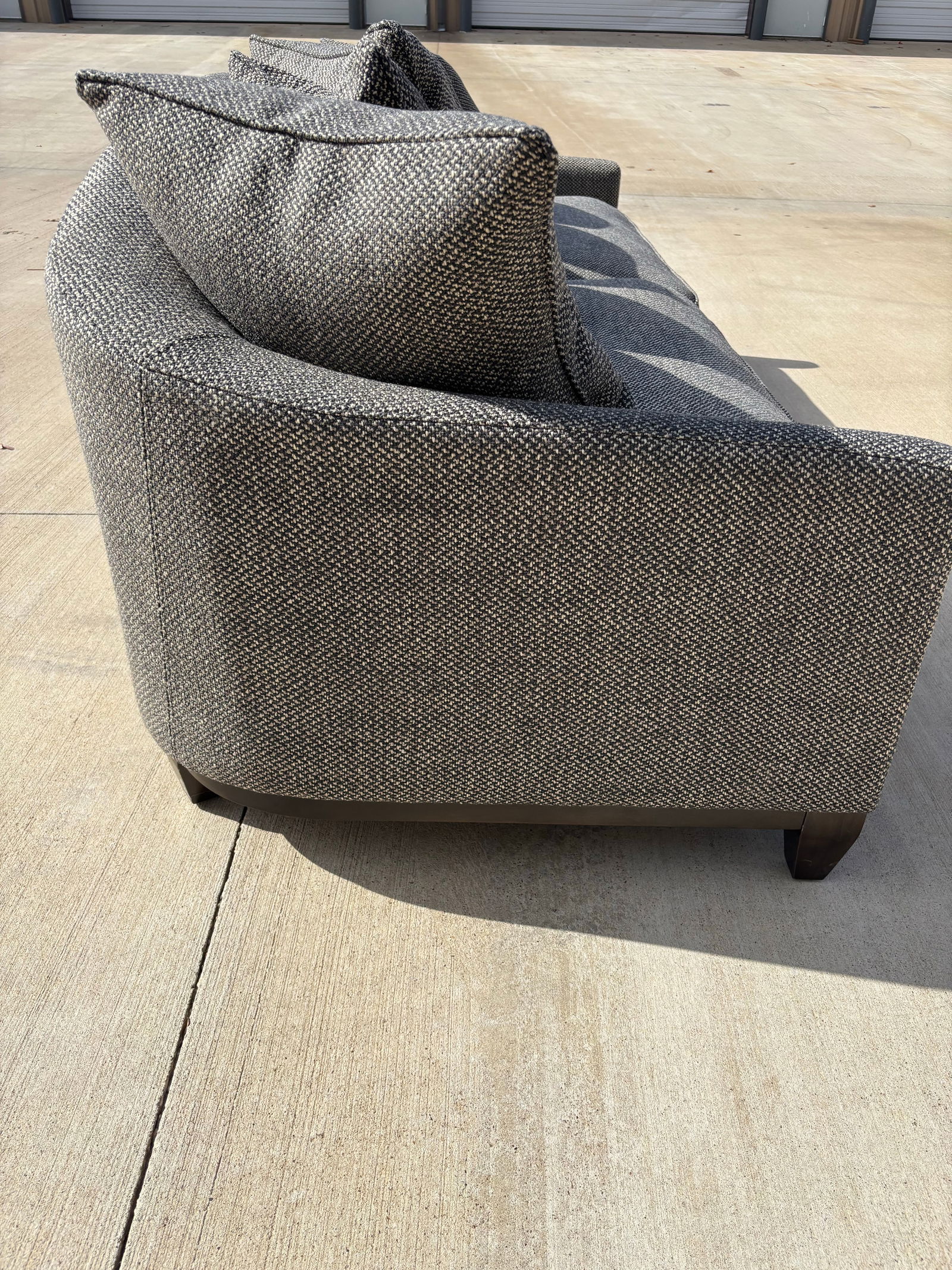 Charlotte Flannel Modern Dark Gray Sofa Attributed to Paul Michael Company - 3