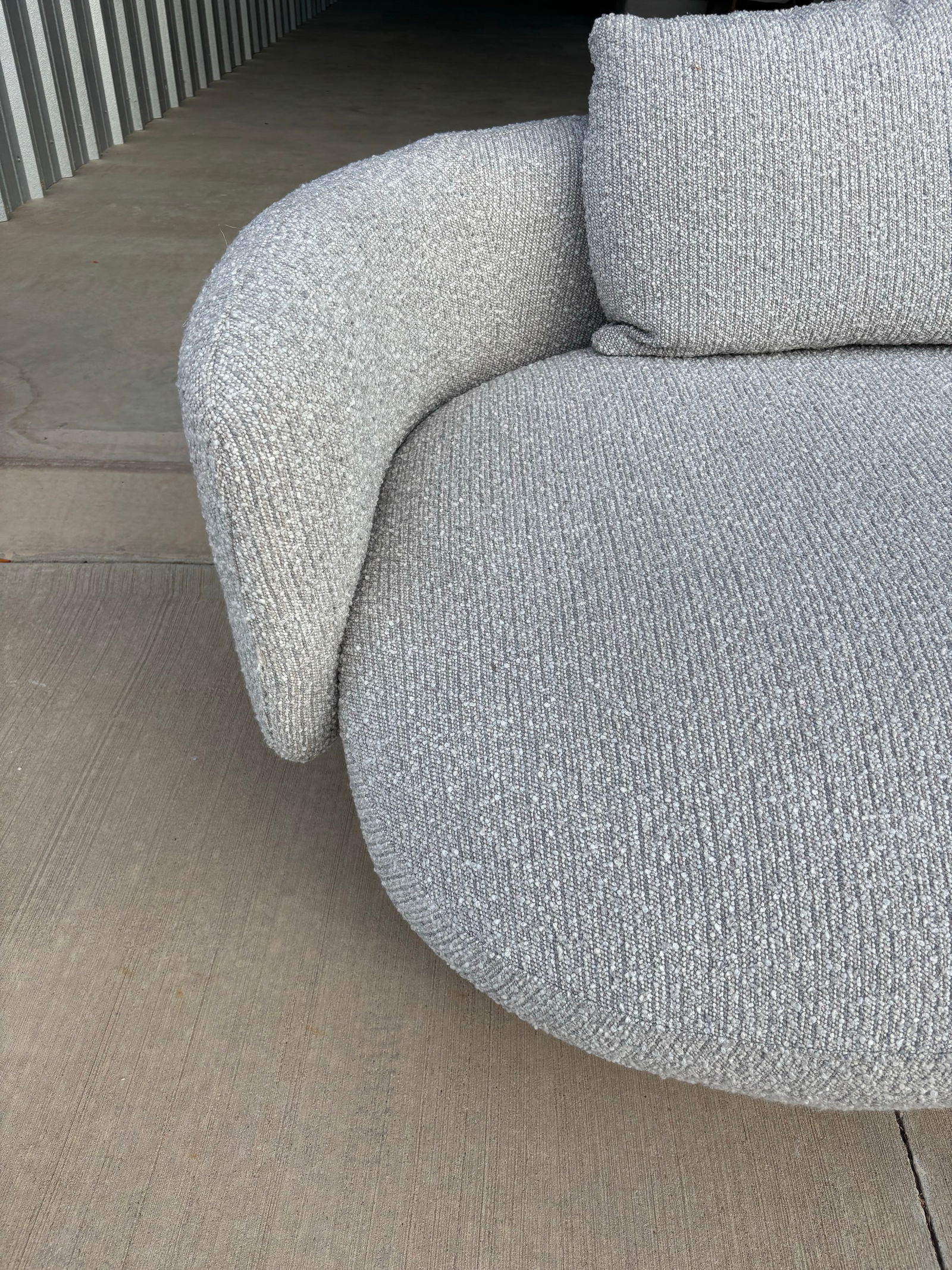 Oyster Beige Modern Curved Sofa, Paul Michael Company - 4