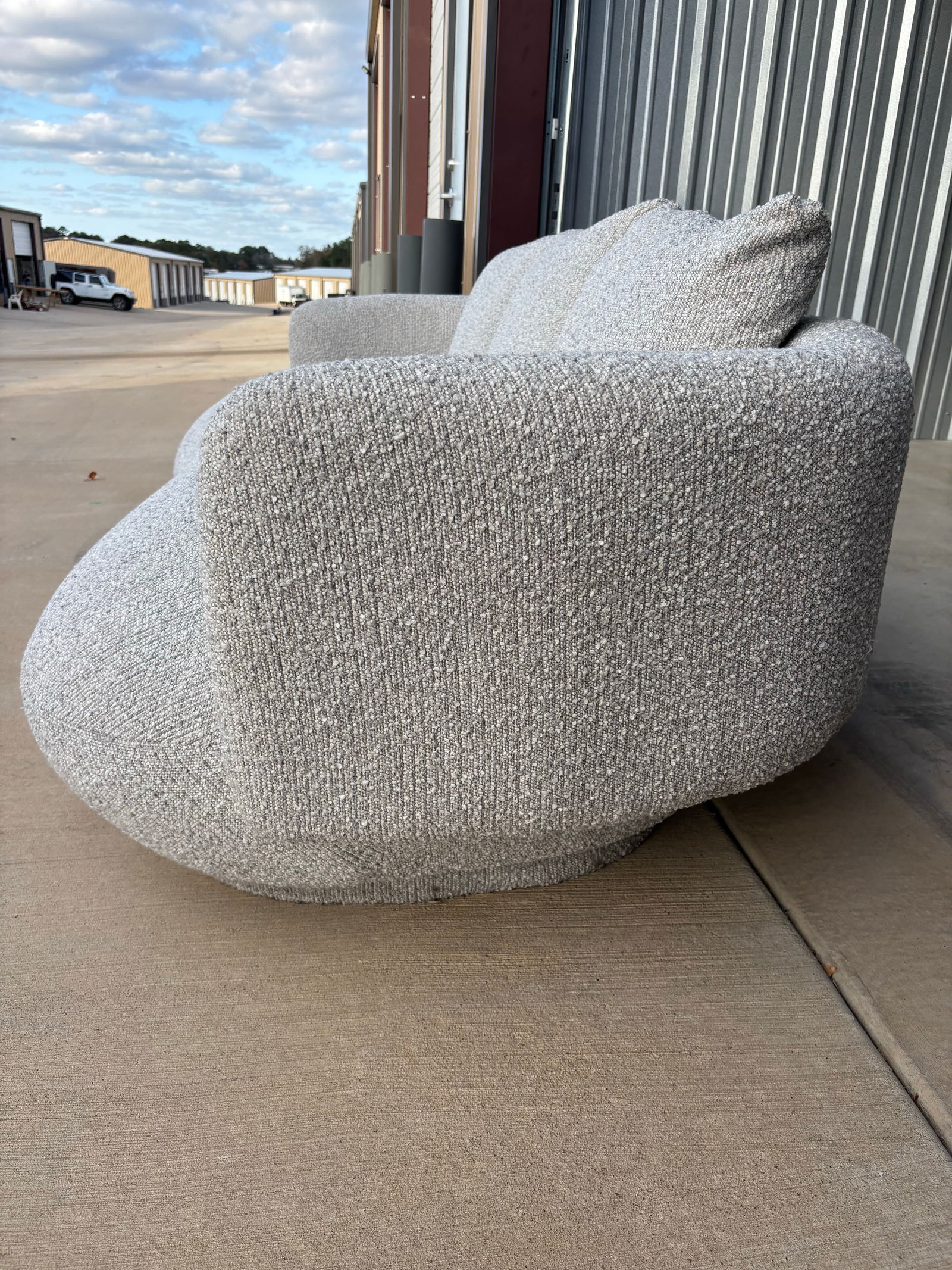 Oyster Beige Modern Curved Sofa, Paul Michael Company - 5