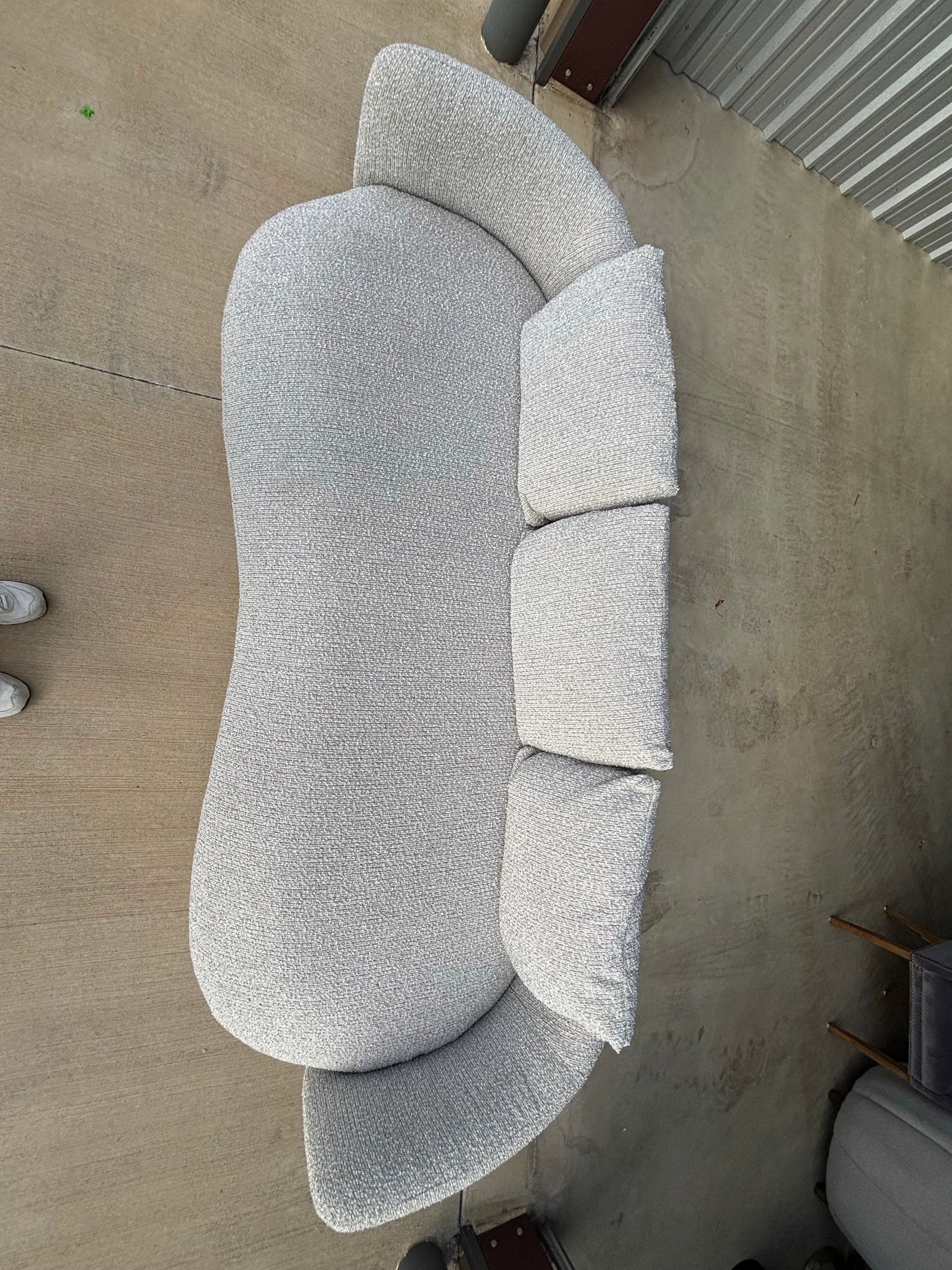 Oyster Beige Modern Curved Sofa, Paul Michael Company - 6