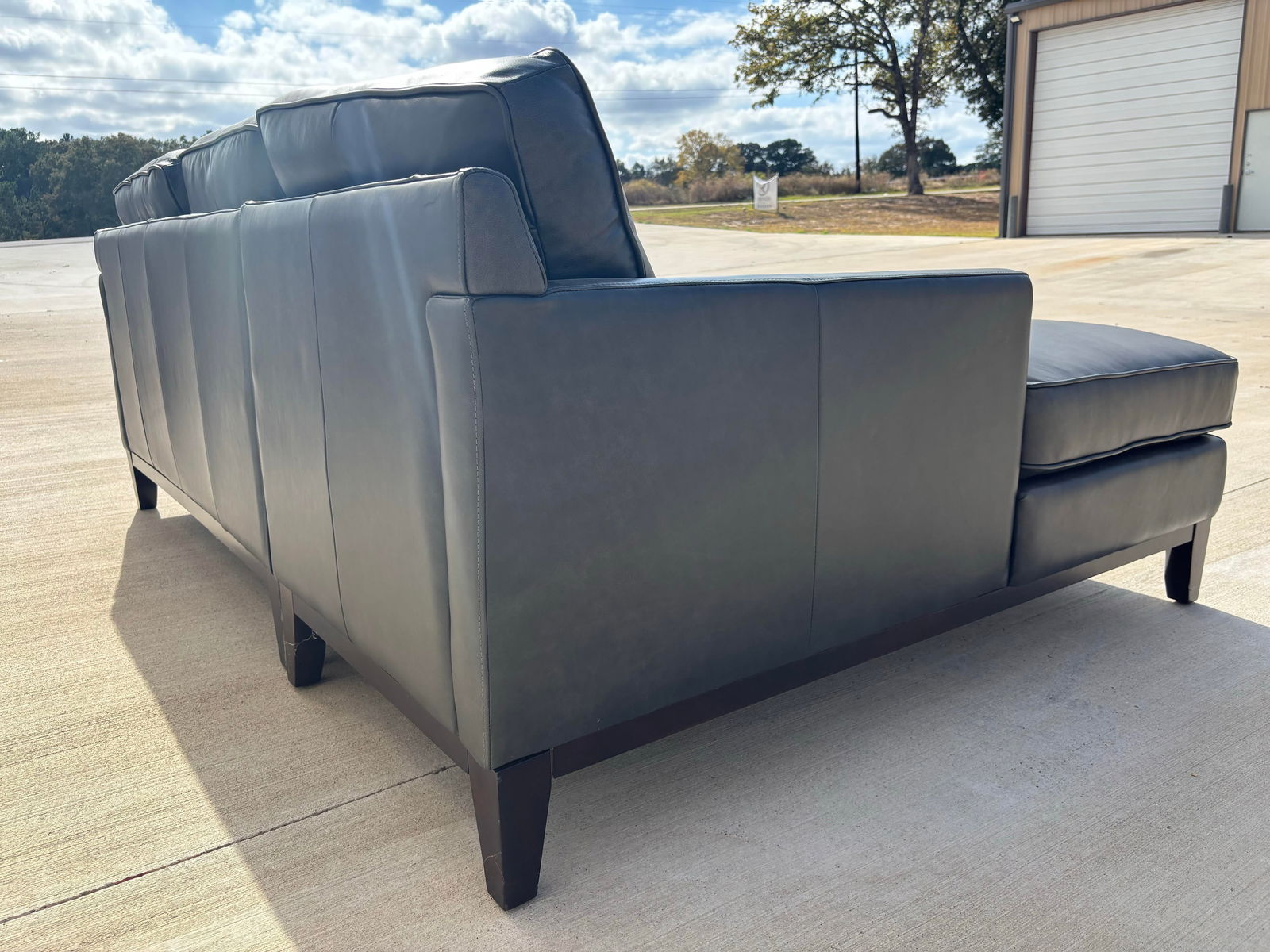 Harlow Leather Dark Grey Modern Sectional, Paul Michael Company - 10