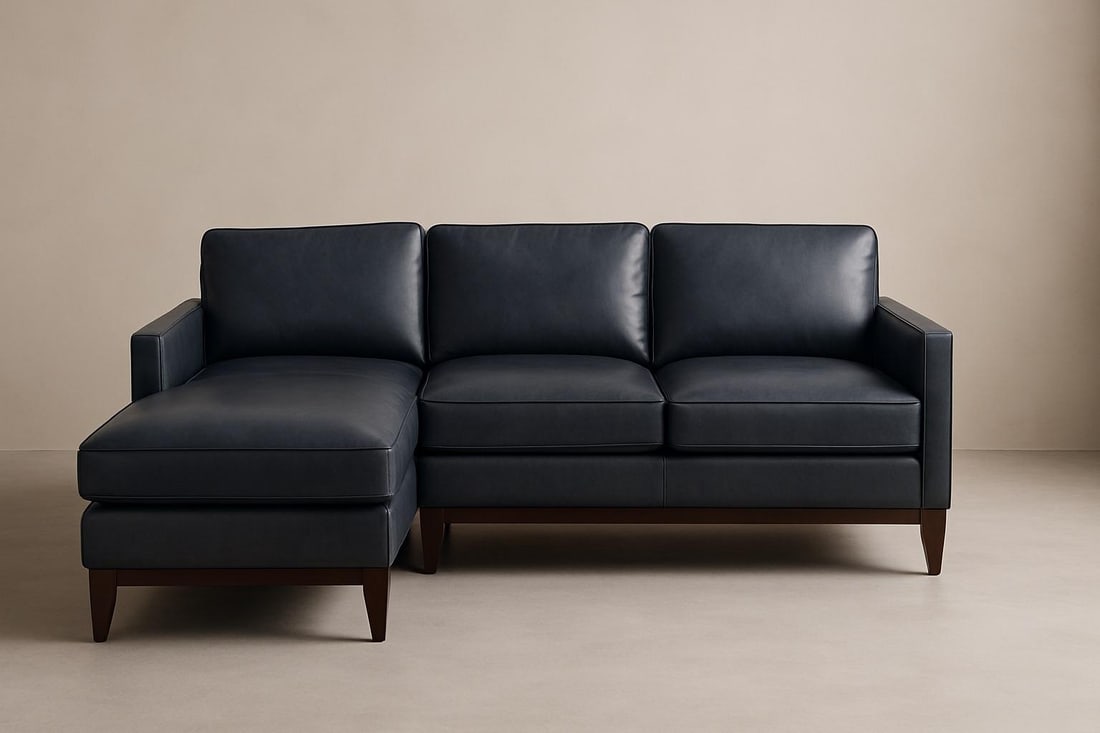 Harlow Leather Dark Grey Modern Sectional, Paul Michael Company - 2