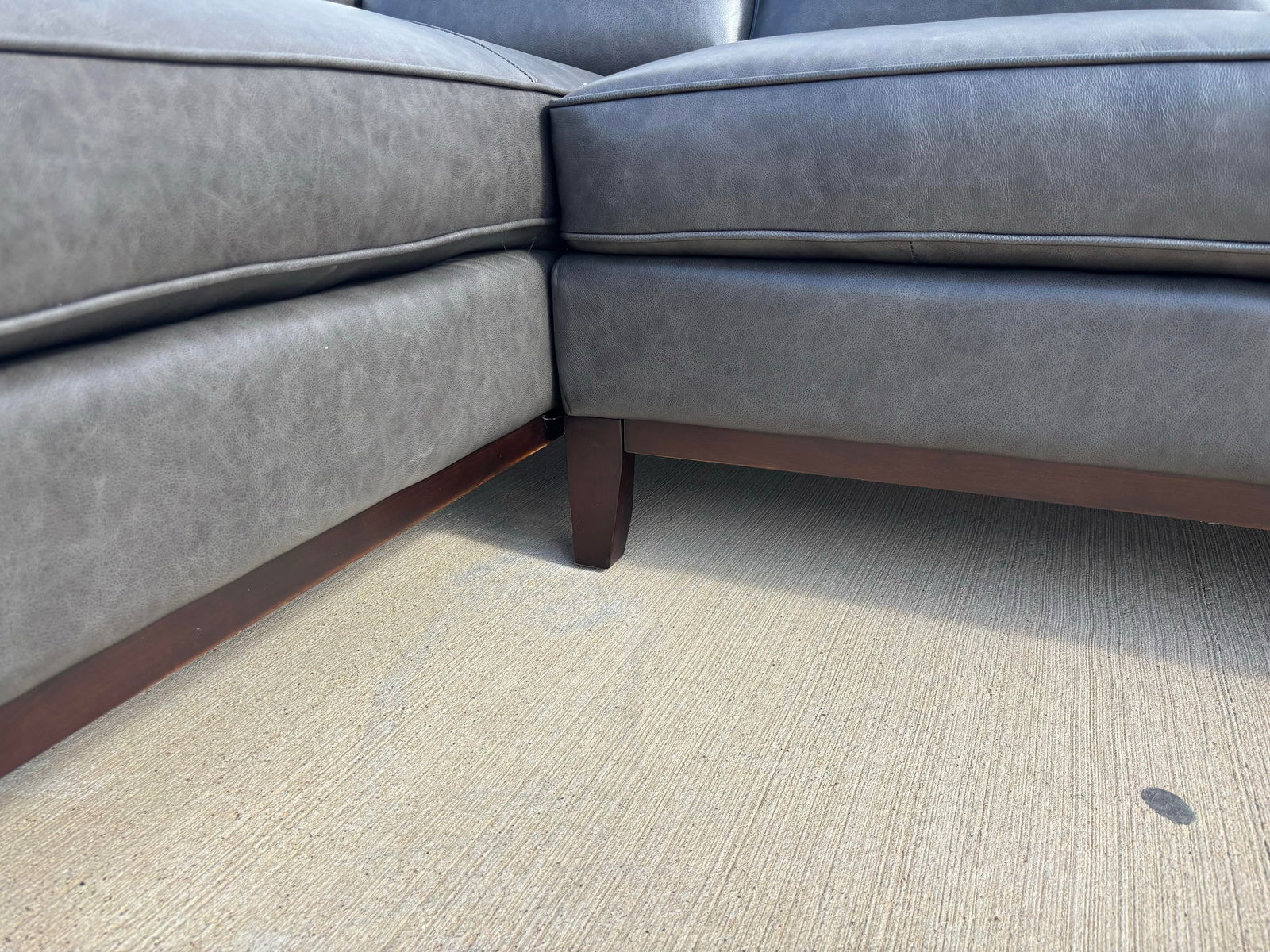 Harlow Leather Dark Grey Modern Sectional, Paul Michael Company - 4