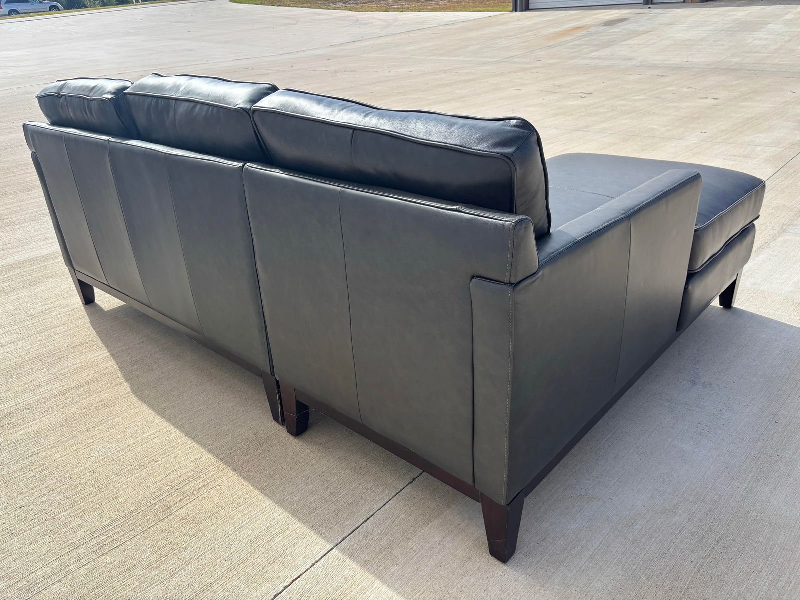 Harlow Leather Dark Grey Modern Sectional, Paul Michael Company - 9