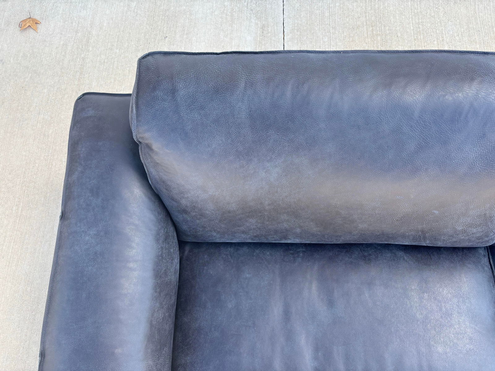 Valmont Charcoal Leather Modern Sofa Attributed to Paul Michael Company - 6