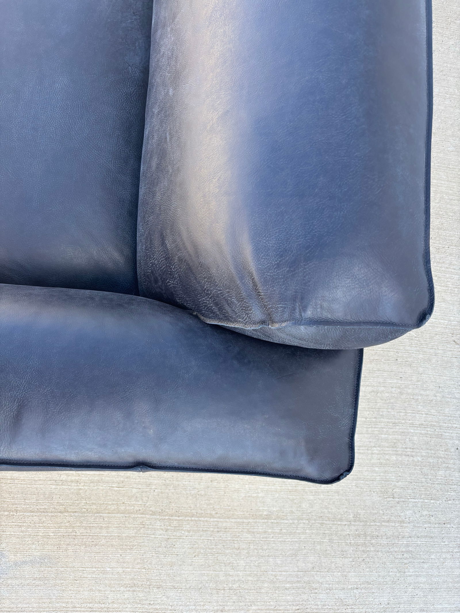 Valmont Charcoal Leather Modern Sofa Attributed to Paul Michael Company - 8