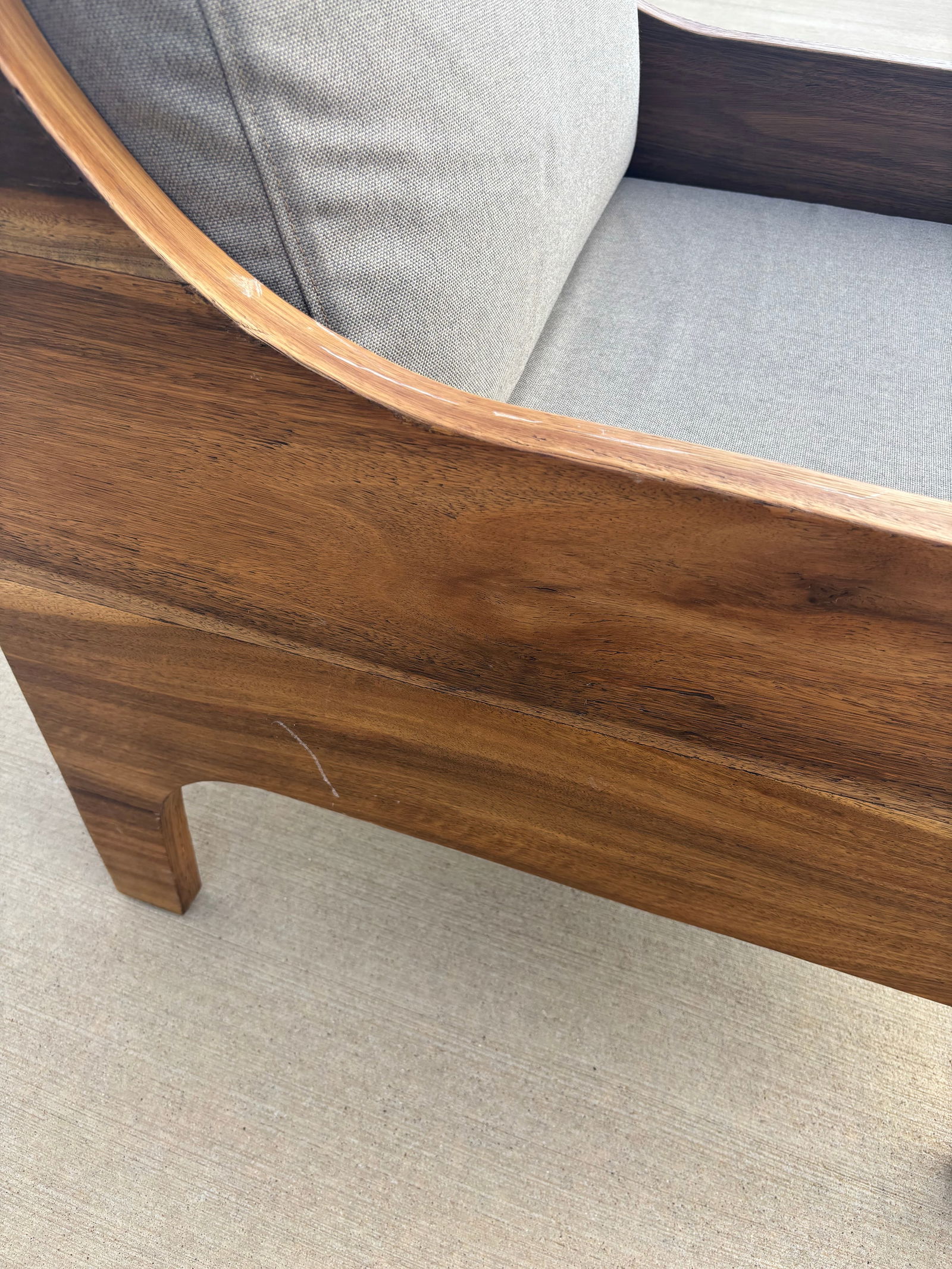 Modern Wooden Club Linen Chair - 4