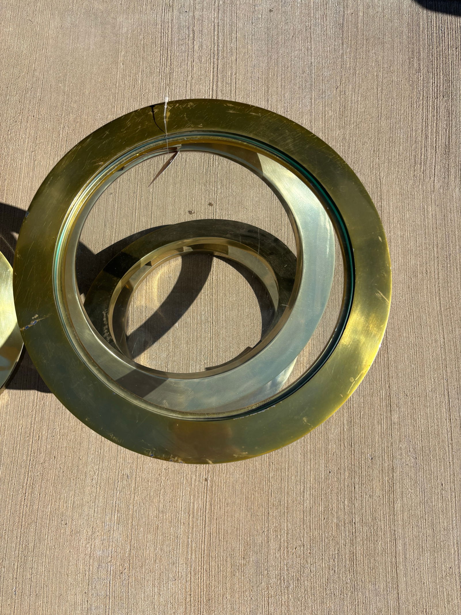 Modern Abstract Side Tables, Glass and Brass - 4