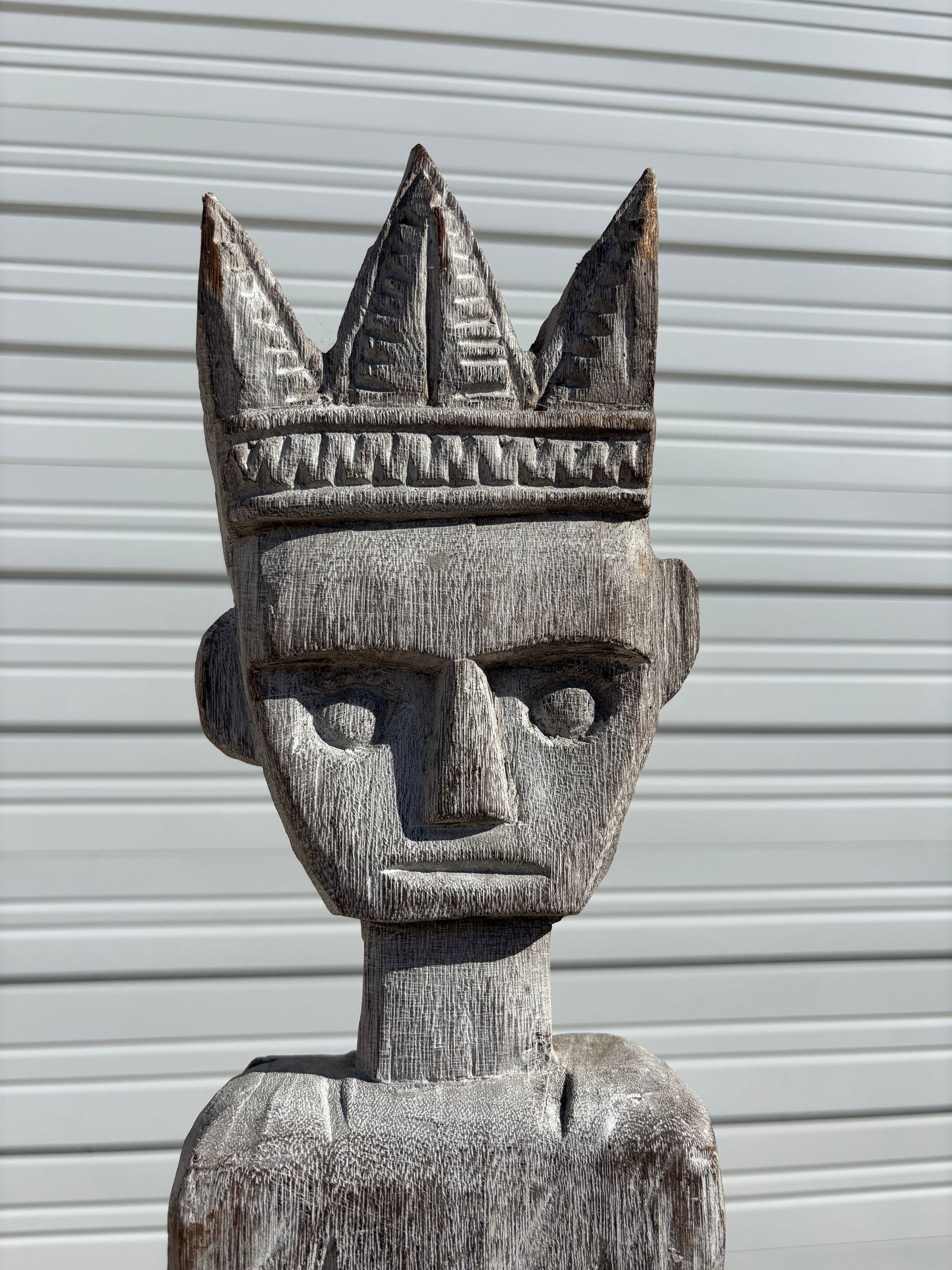 Modern Gray Tall Carved Tribal Style Totem Sculpture - 3