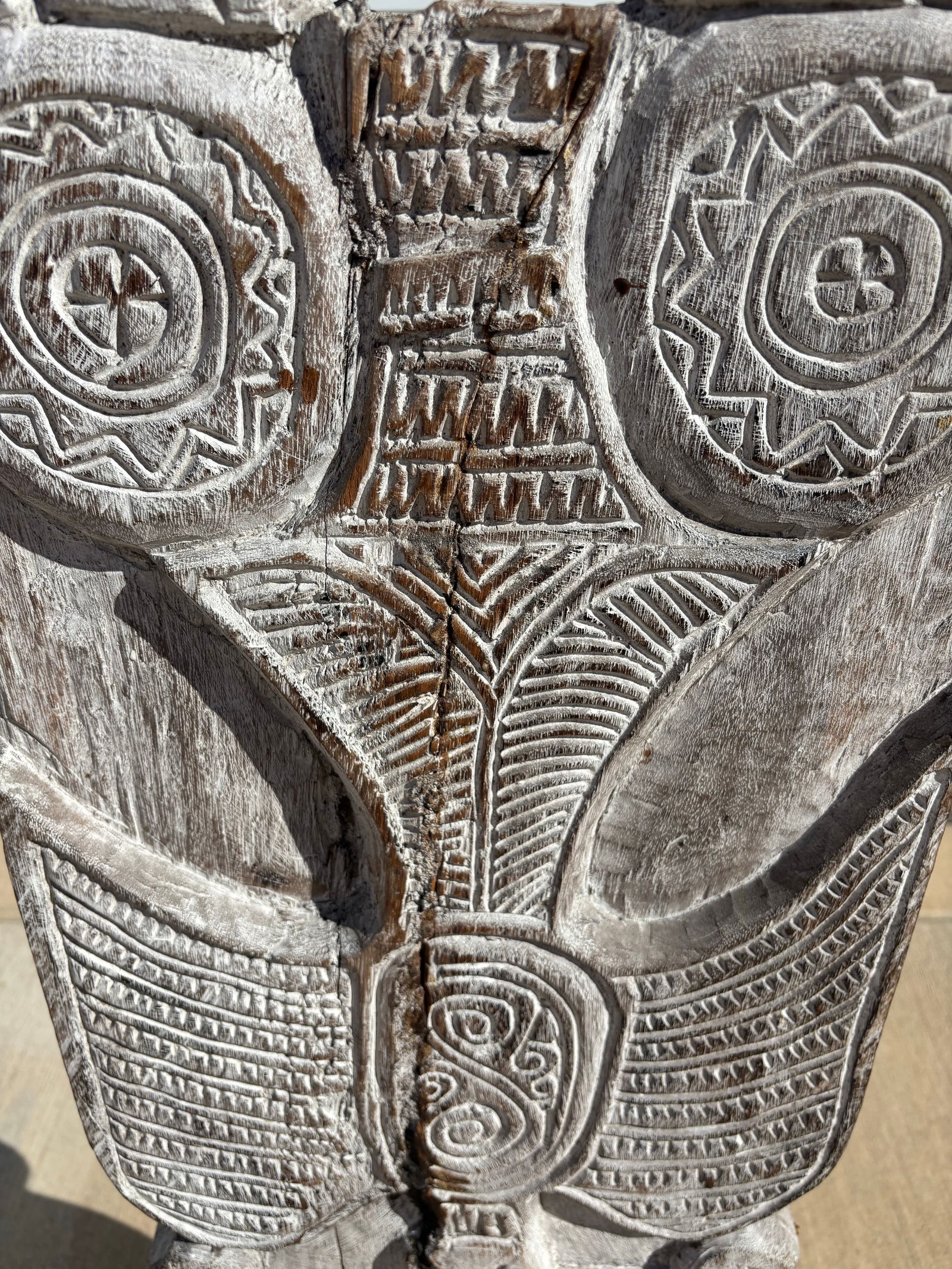 Modern Gray Tall Carved Tribal Style Totem Sculpture - 7