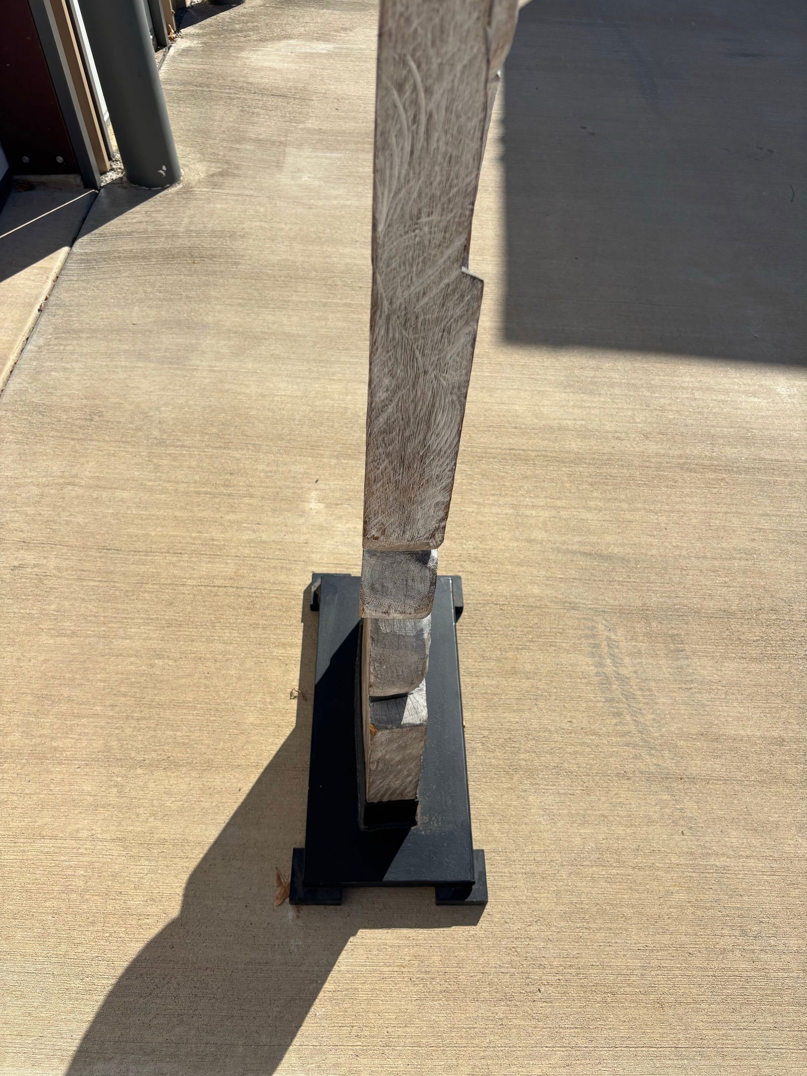 Modern Gray Tall Carved Tribal Style Totem Sculpture - 9