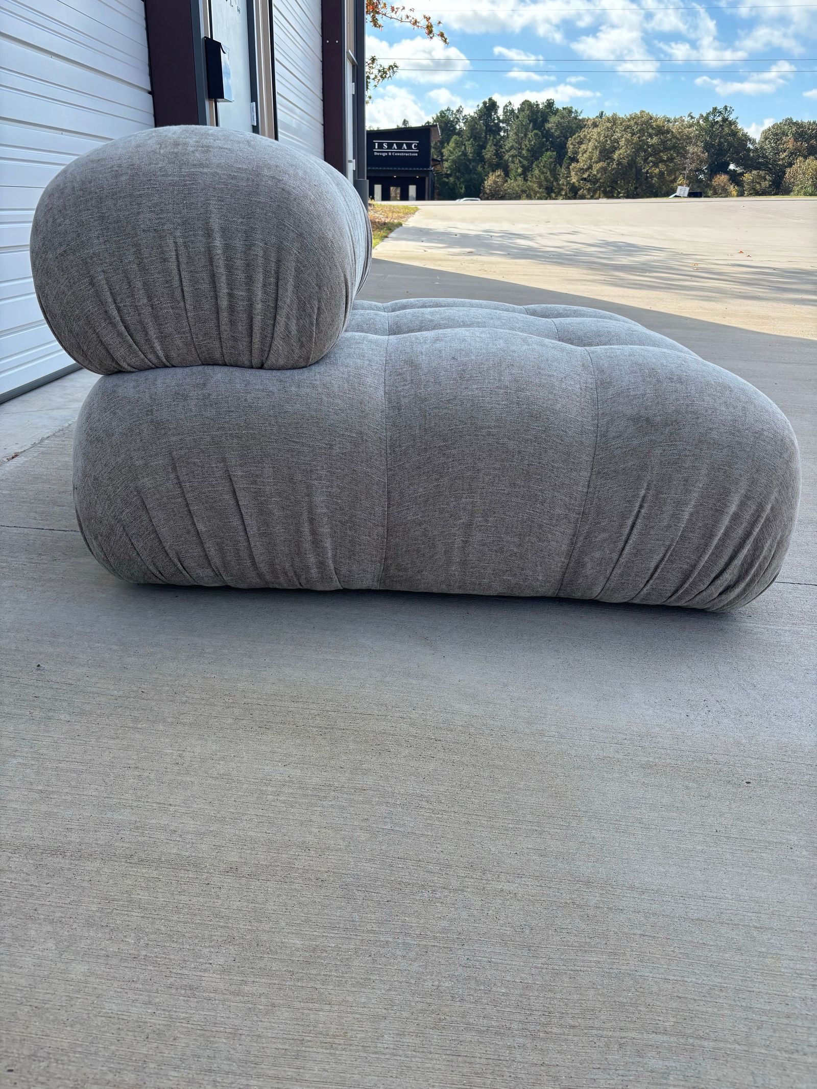 Modern and Minimalist Light Gray Bubble Chair - 3