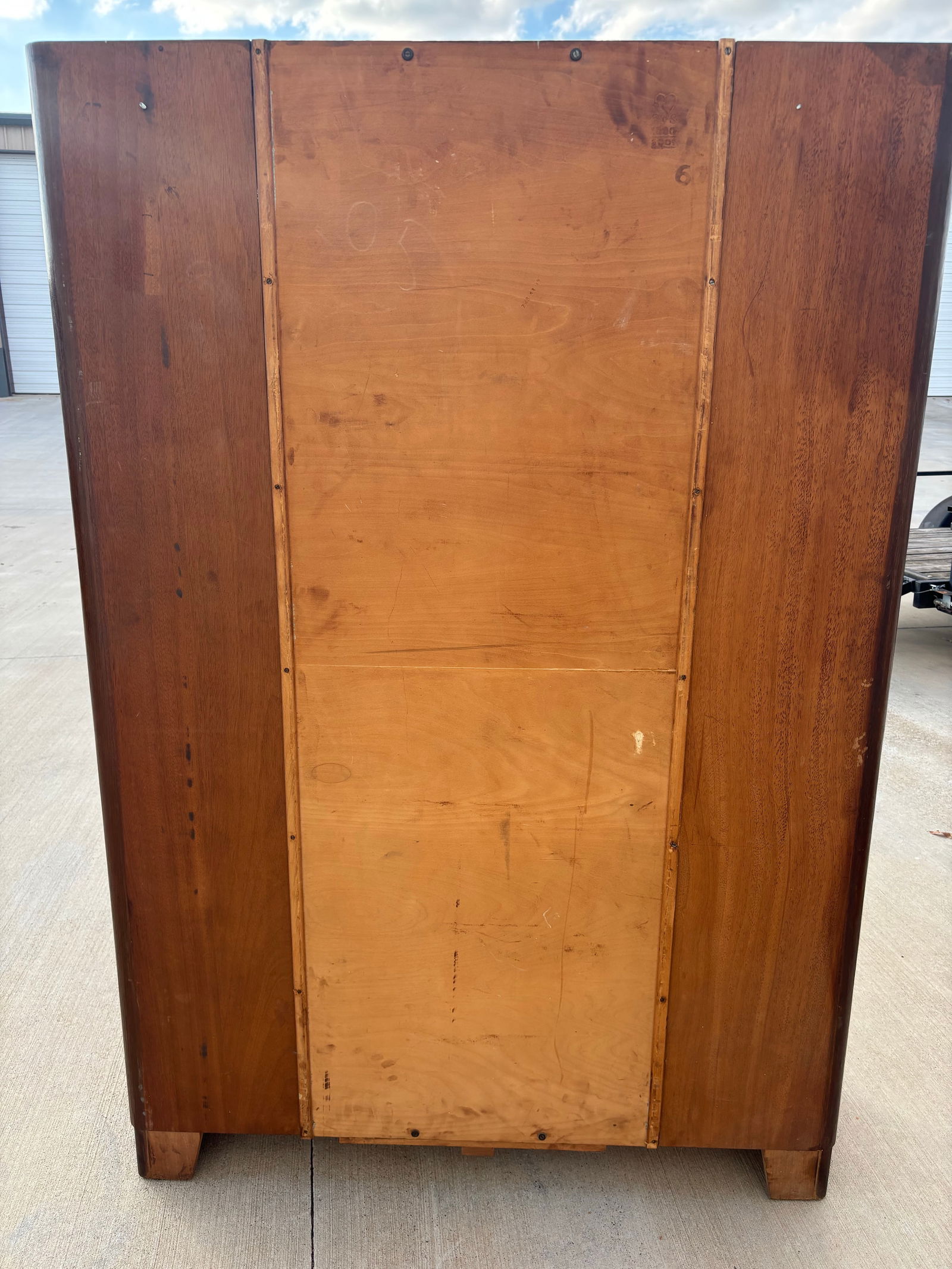 Vintage English Armoire, Vintage Art Deco Lebus Furniture Wardrobe With Key - 12