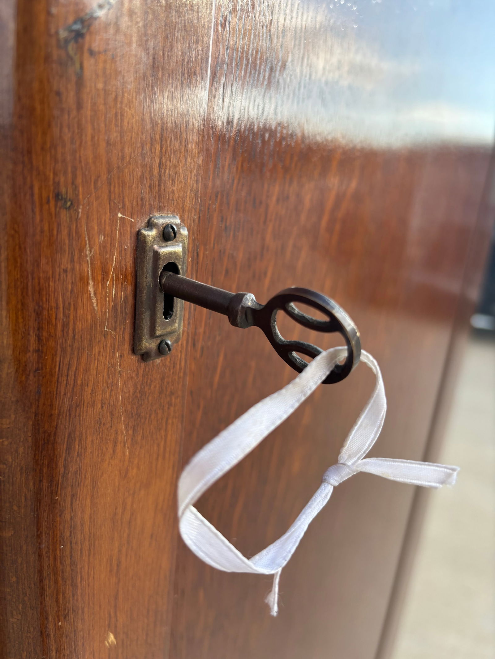 Vintage English Armoire, Vintage Art Deco Lebus Furniture Wardrobe With Key - 4