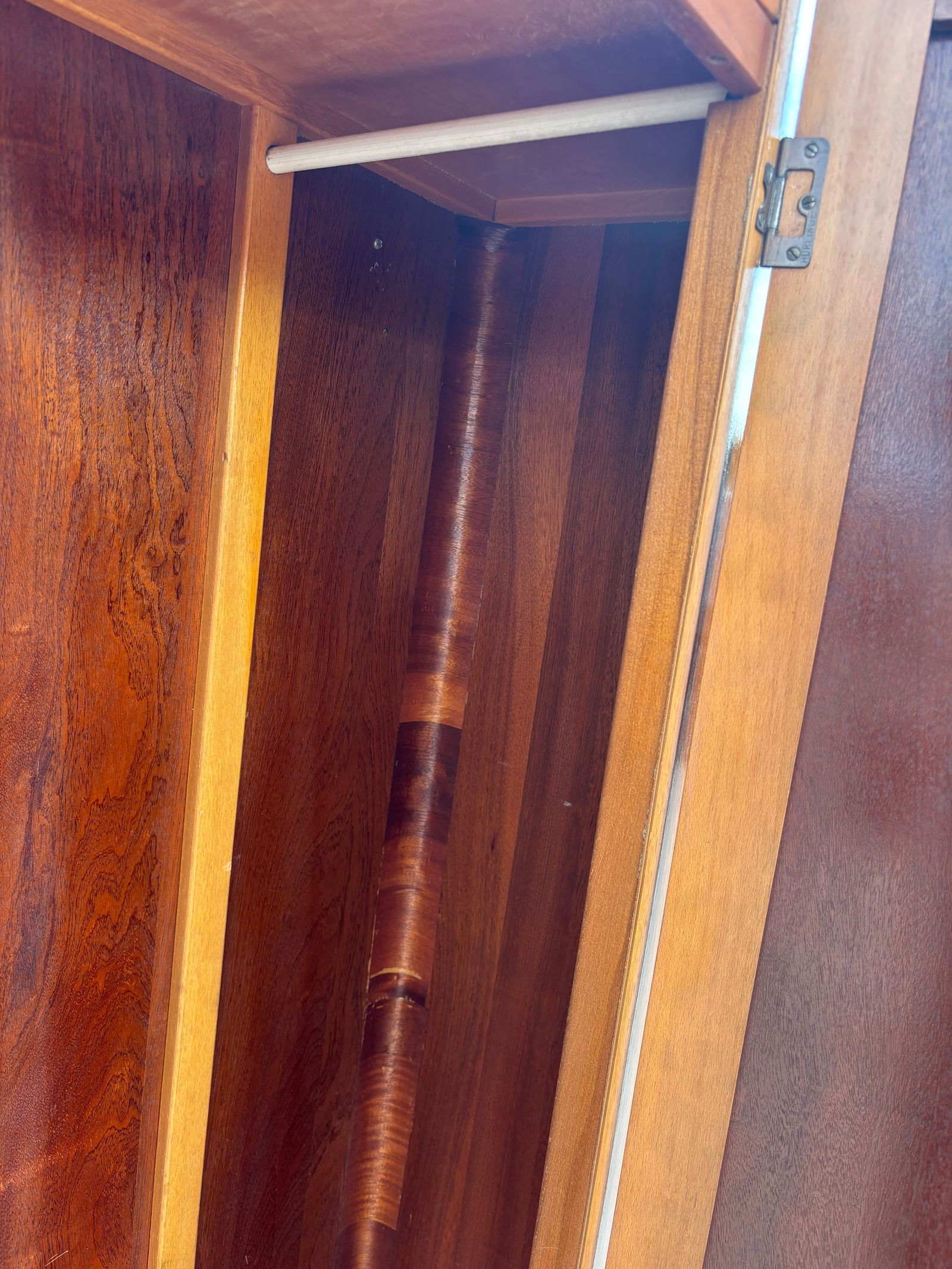 Vintage English Armoire, Vintage Art Deco Lebus Furniture Wardrobe With Key - 5