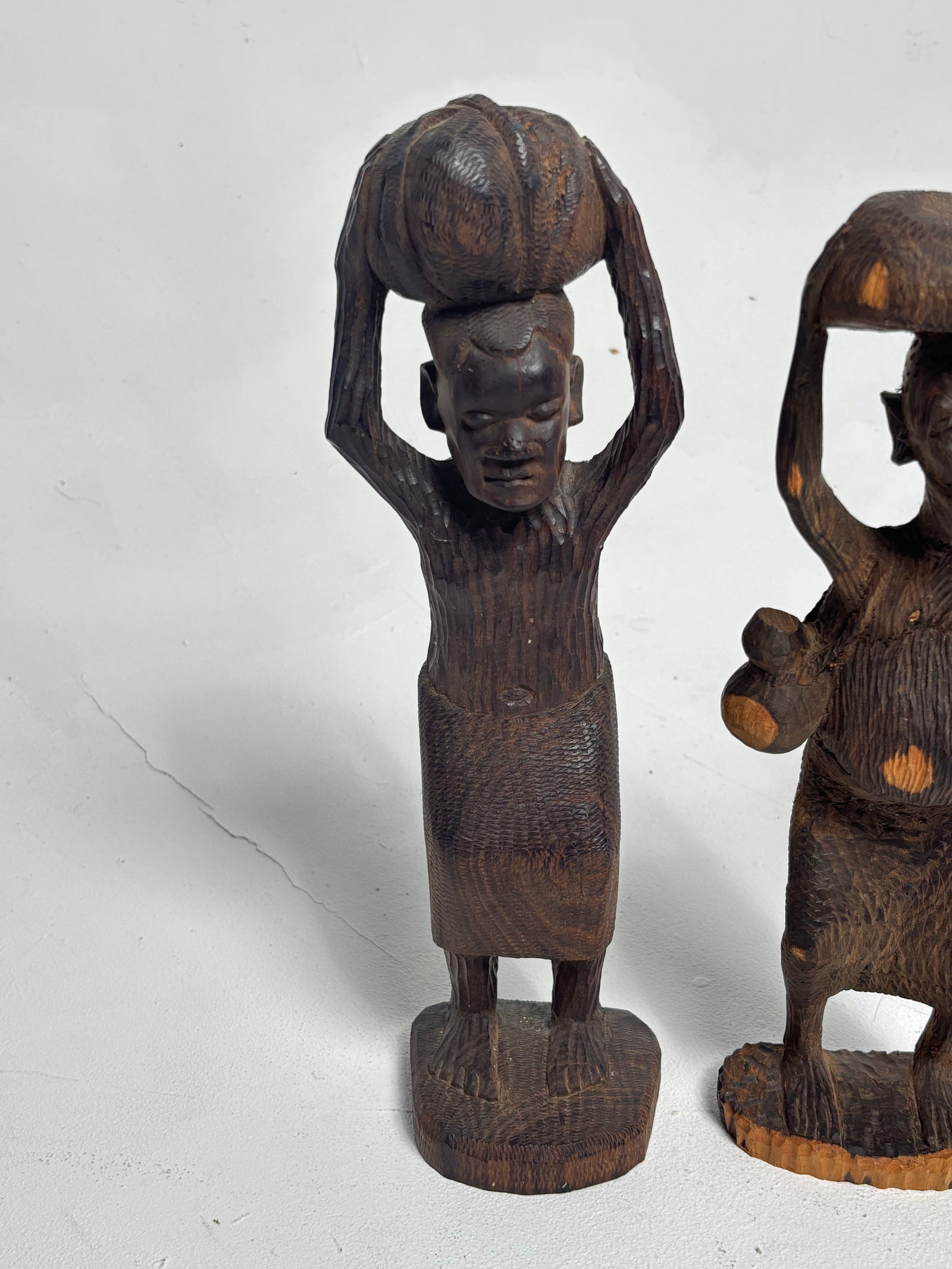 Set of Three 1970s East African Wood Carved Figure Statues, Sculptures - 4