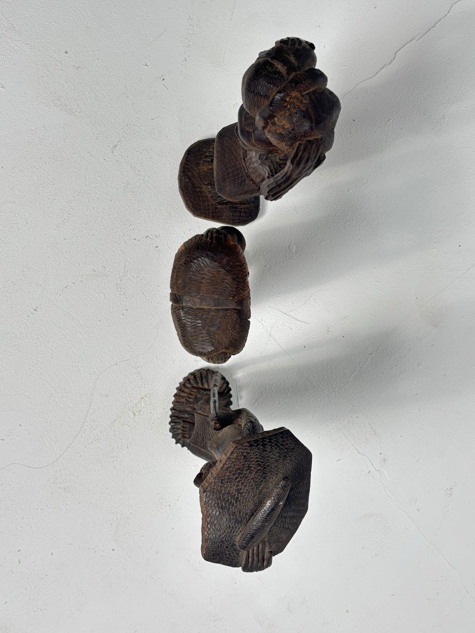 Set of Three 1970s East African Wood Carved Figure Statues, Sculptures - 6