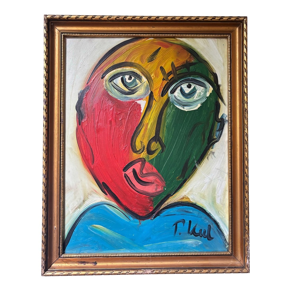 Mid 20th Century Peter Keil Abstract Portrait Painting, Framed: Peter Robert Keil, a German artist born in 1942, has led a life immersed in creativity and expression. Known for his vibrant and emotive abstract paintings, Keil's journey as an artist began in post-w